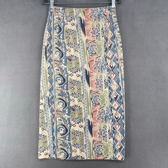 Vintage 80s 90s Stuffed Shirt Jeanswear Denim Midi Skirt 9/10 Western Boho - Picture 1 of 10